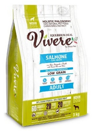 Monoproteinové krmivo pro střední psy Vivere Losos s hnědou rýží 3 kg