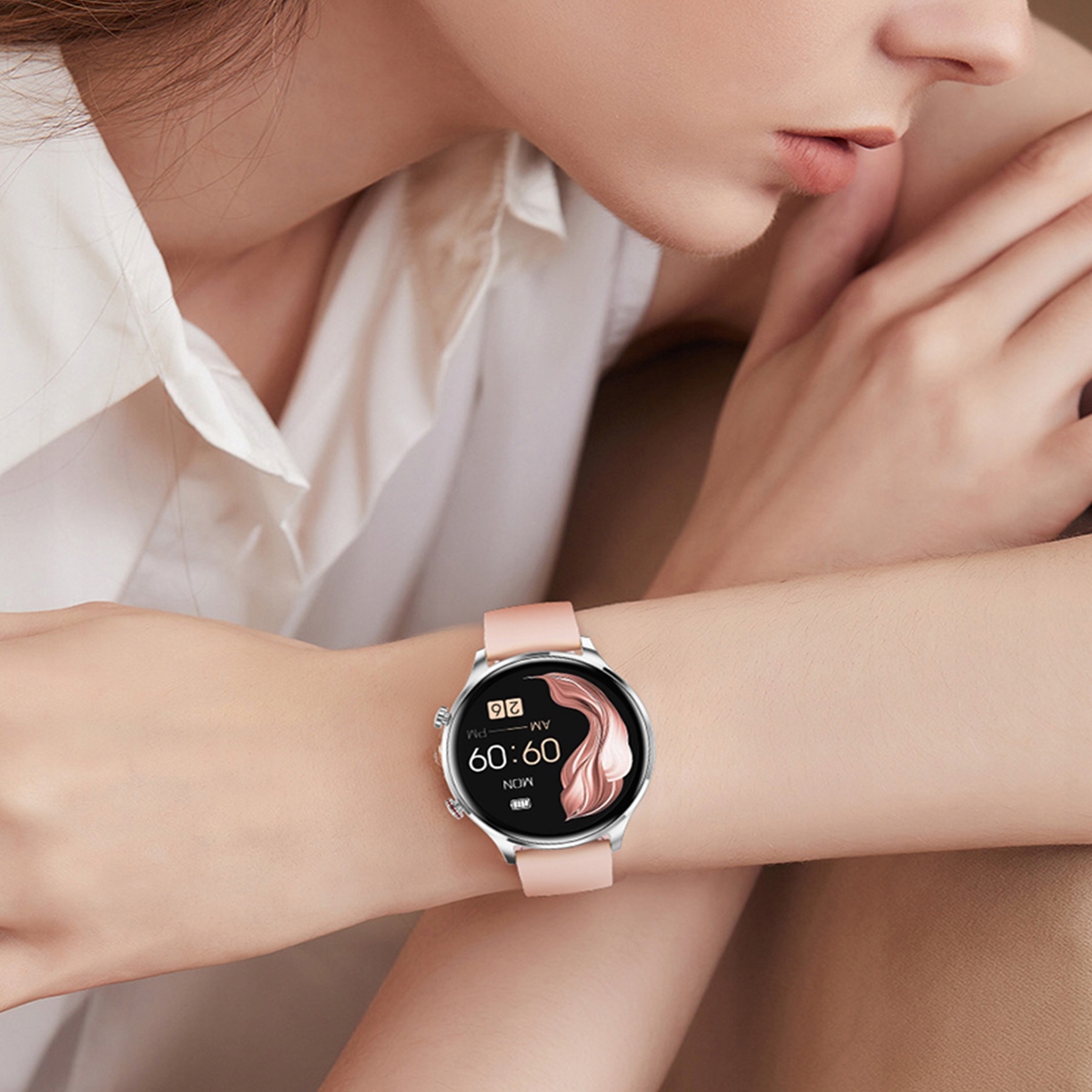 SMARTWATCH DAMSKI Rubicon Z FUNKCJĄ ROZMÓW CIŚNIENIE POLSKIE MENU 2 paski Marka Rubicon