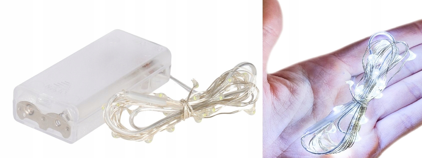 

Lampki Led Na Choinkę Drucik Na Baterię 2M Zimne