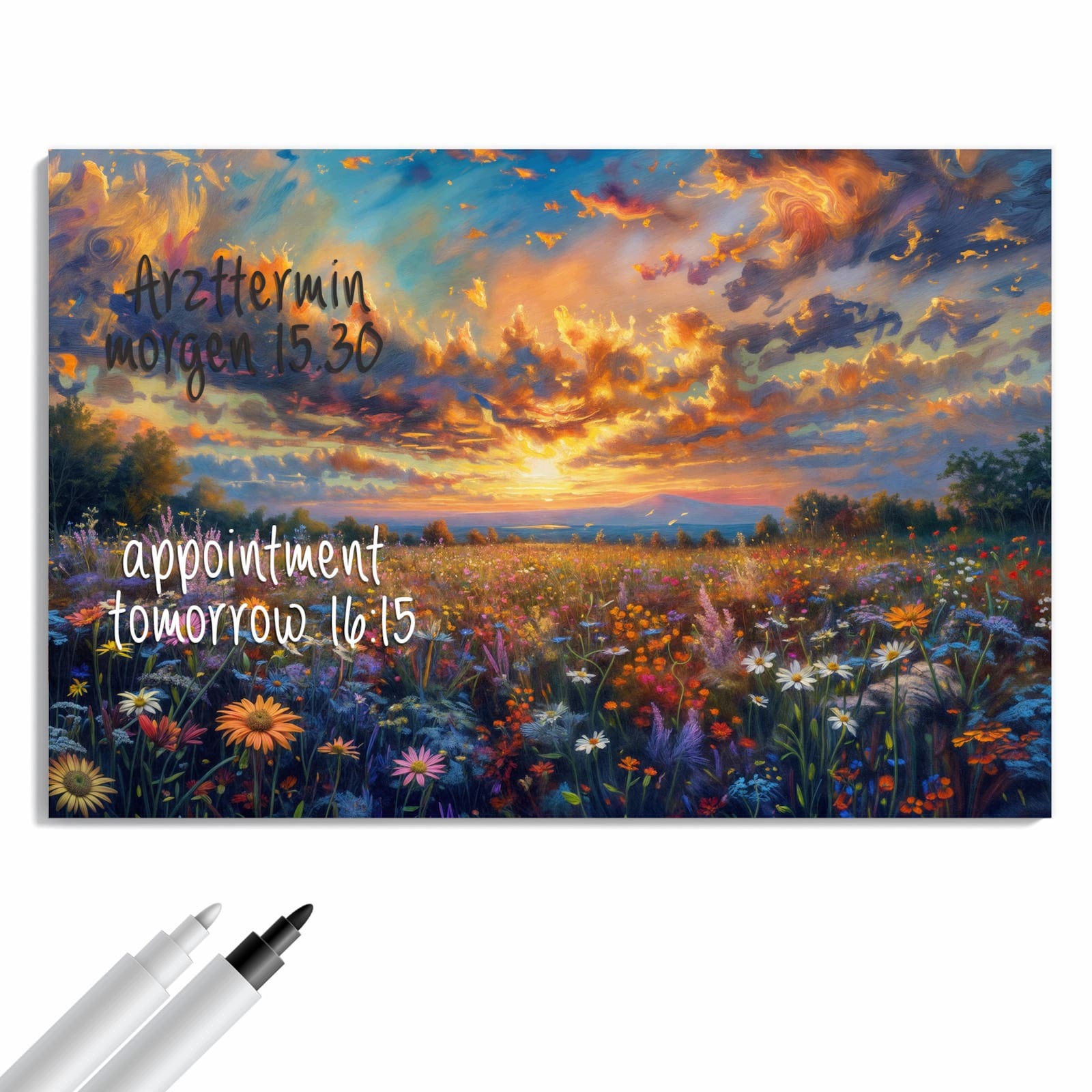 Magnetická tabule Louka dzikich květin Wieczorna 90 × 60 cm