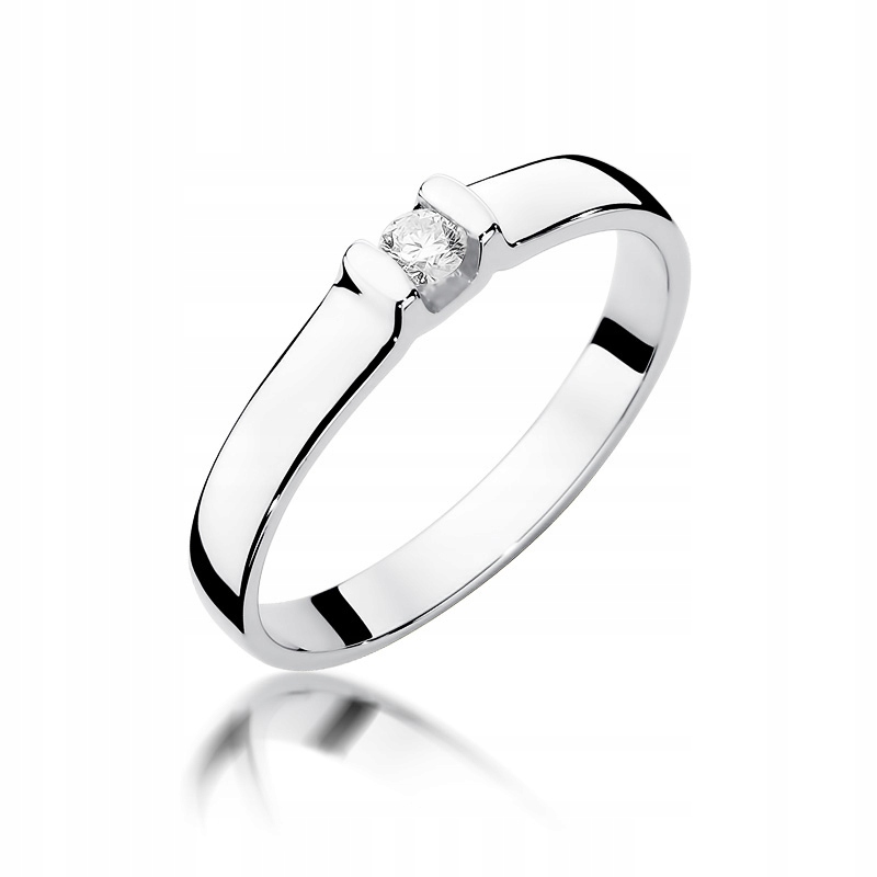 

Pierścionek Zaręczynowy Białe Złoto Brylant Grawer