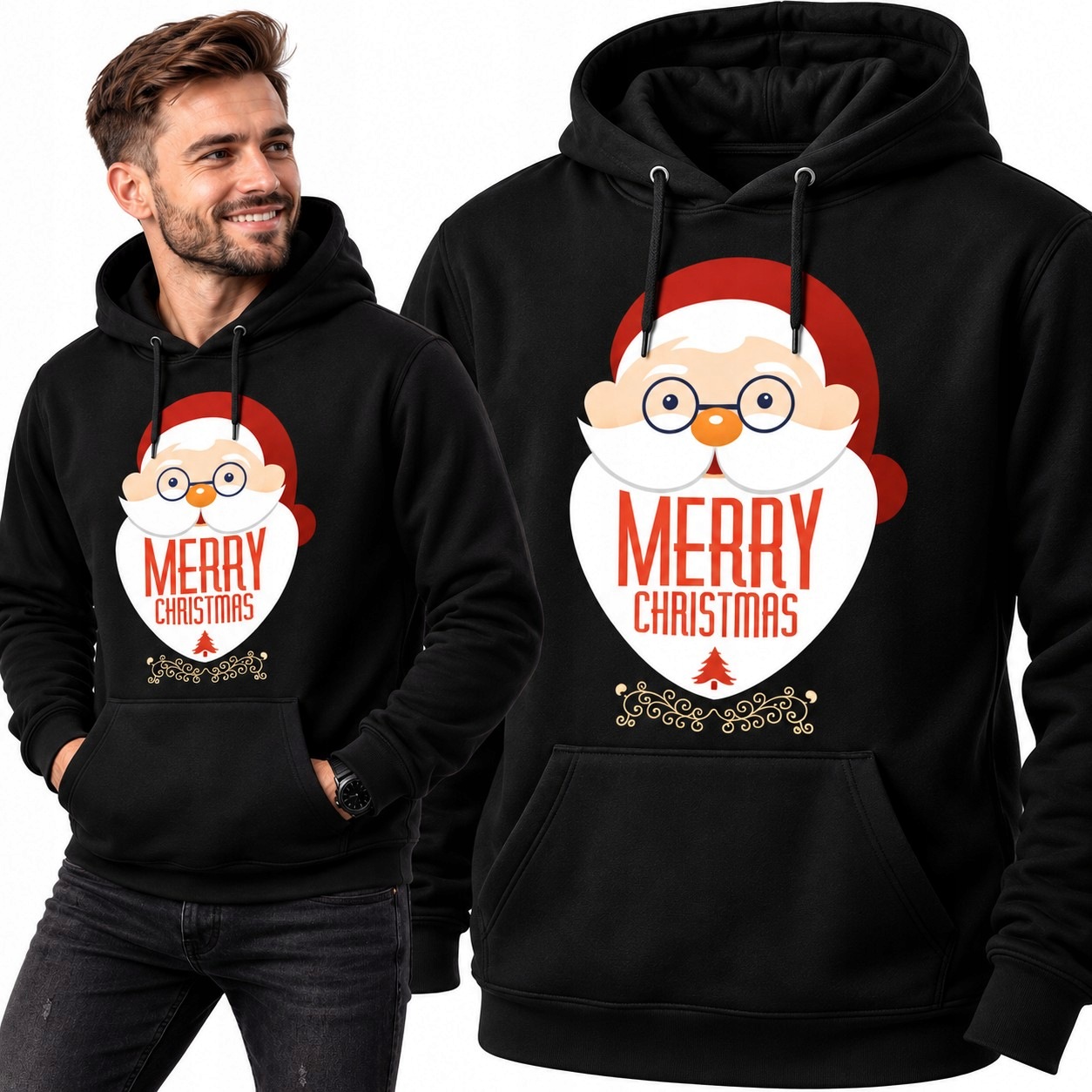 Mikina s kapucí Merry Christmas 2 vel. L