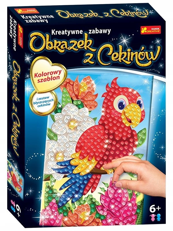 

Kolorowa Papuga obrazek z cekinów Kreatywne Zabawy