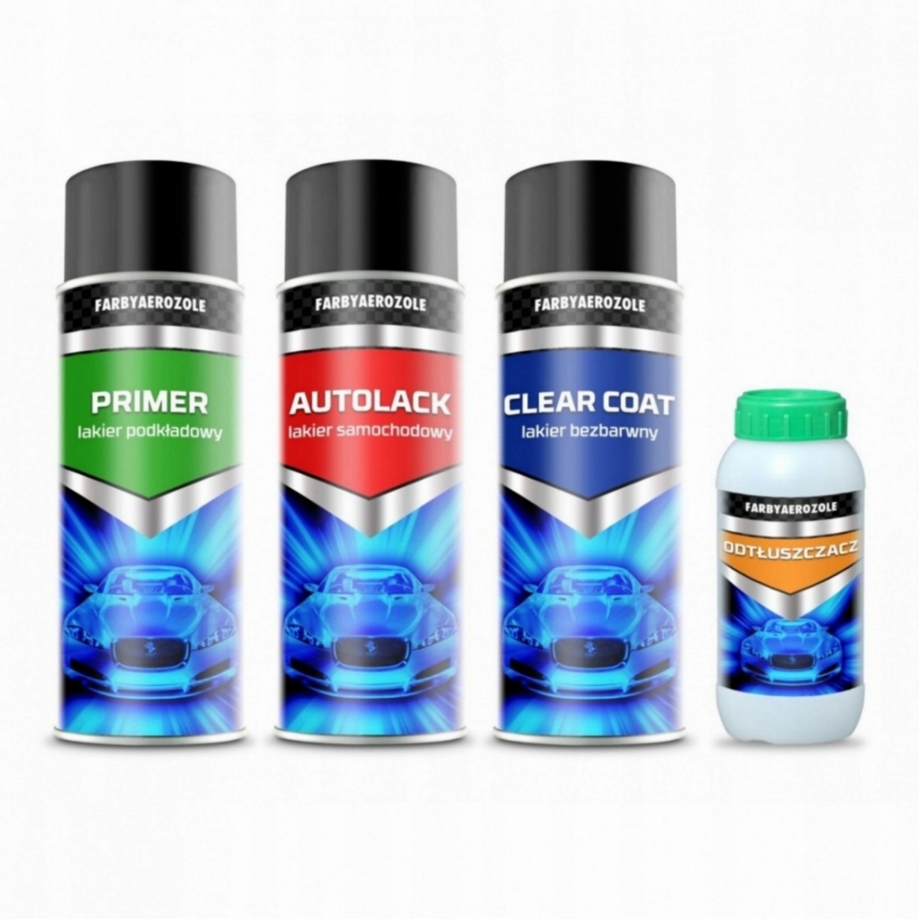 Velký Set Základní Nátěr-základ-klar 3xSPRAY 400ml Vw Audi Seat LB7S Pyrit Silber