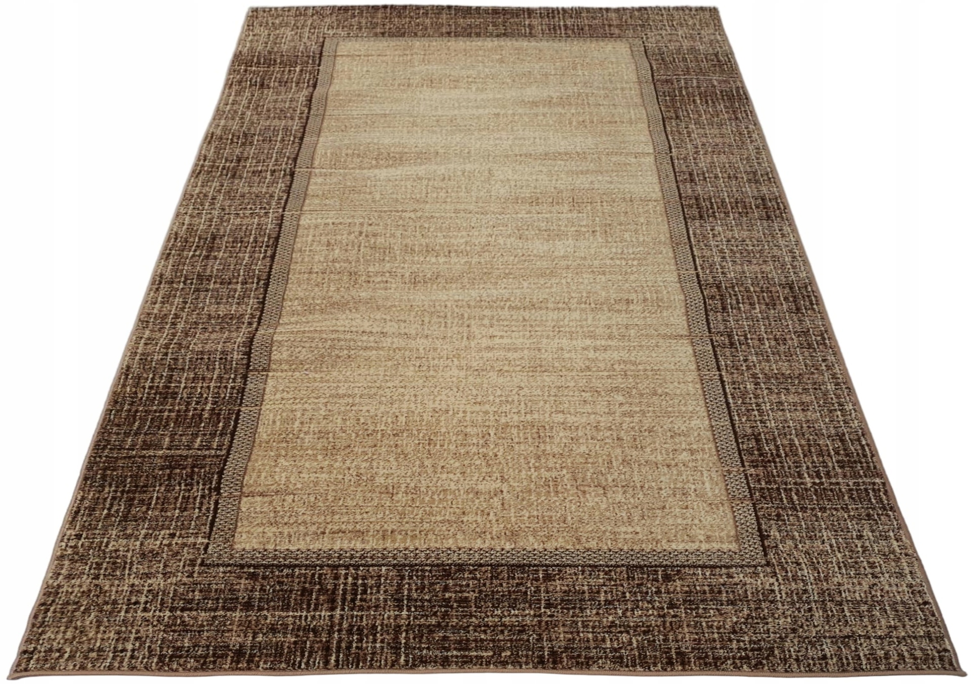 Dywan Cornus 200x300 Standard Agnella beżowy brąz gładki ramka beż brązowy