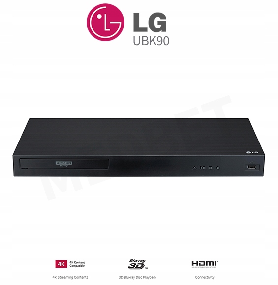 LG UBK90 4K HDR BLU-RAY DVD CD USB HEVC HDMI 2.0 Dekodery dźwięku Dolby Atmos Dolby Digital Dolby Digital Plus Dolby TrueHD DTS DTS-HD