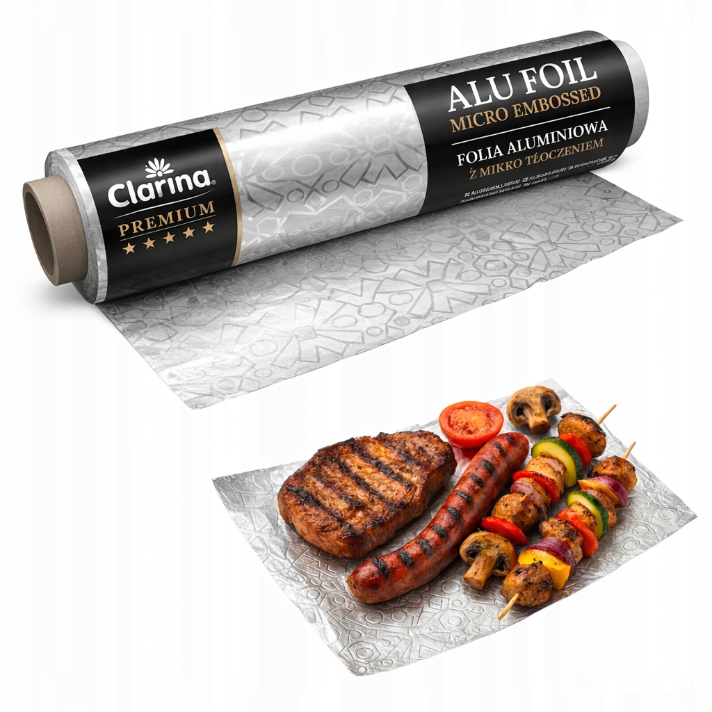FOLIA ALUMINIOWA GRUBA GASTRONOMICZNA MOCNA SPOŻYWCZA CATERING WYTŁACZANA