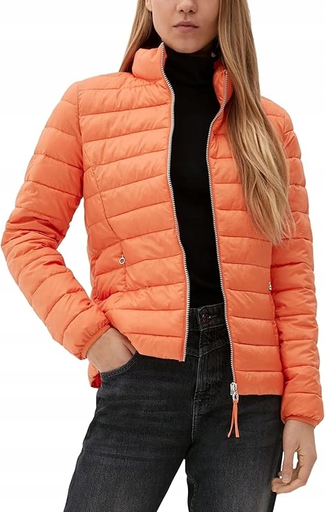 S.oliver Prošívaná Bunda Na Boky S Oranžovým Zipem 50 G