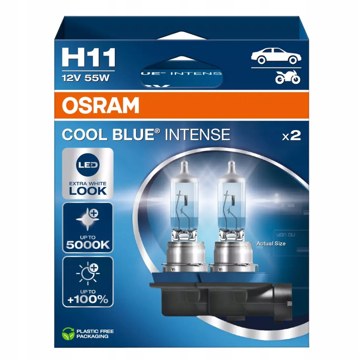 Żarówki H11 Osram Cool Blue Intense 5000K Led Extra White Look 55W