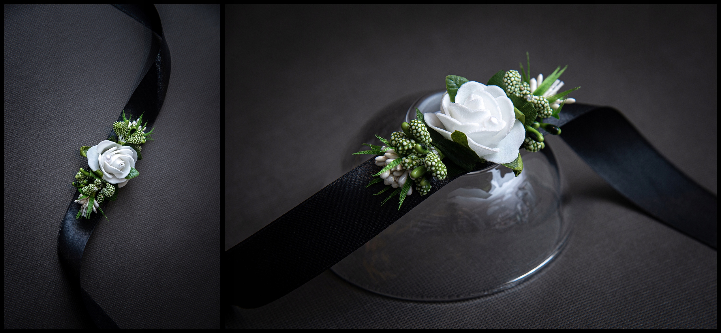 BUKIECIKI NA RĘKĘ KORSARZE KOTYLIONY NA BAL MATURALNY STUDNIÓWKA Kolor dominujący biały