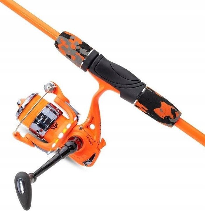 Zestaw Led Wędka Kołowrotek Flashlight Stick 80