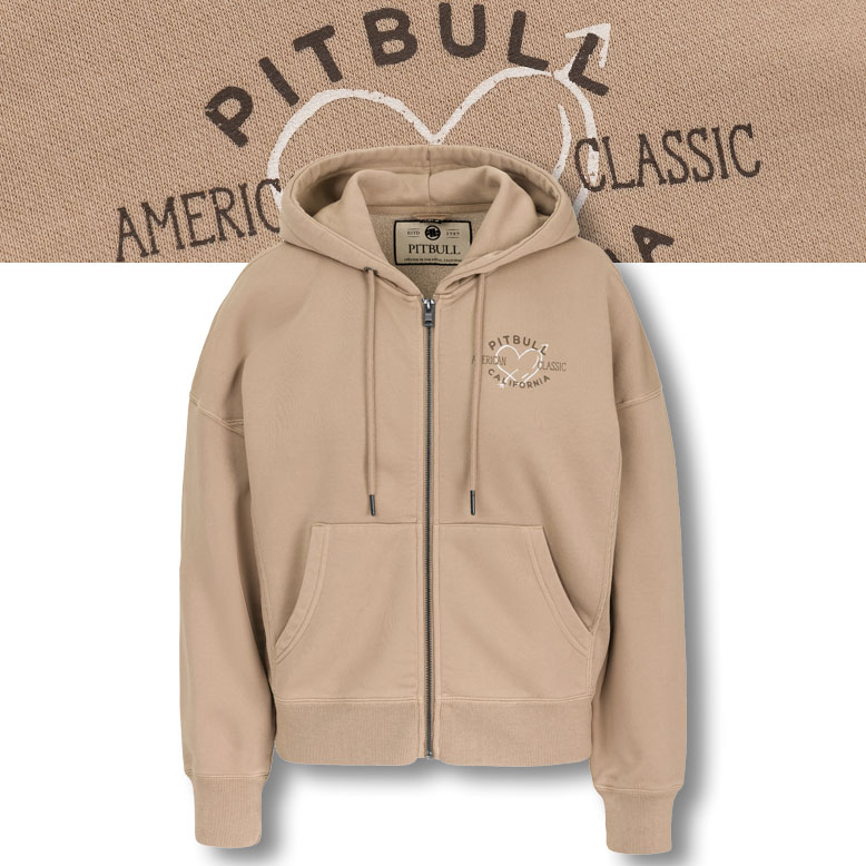 Dámská Rozepínací mikina s kapucí Oversize Pitbull Washed Manzanita Heart