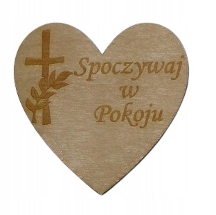 Drewniane serce Spoczywaj W Pokoju sklejka na grób