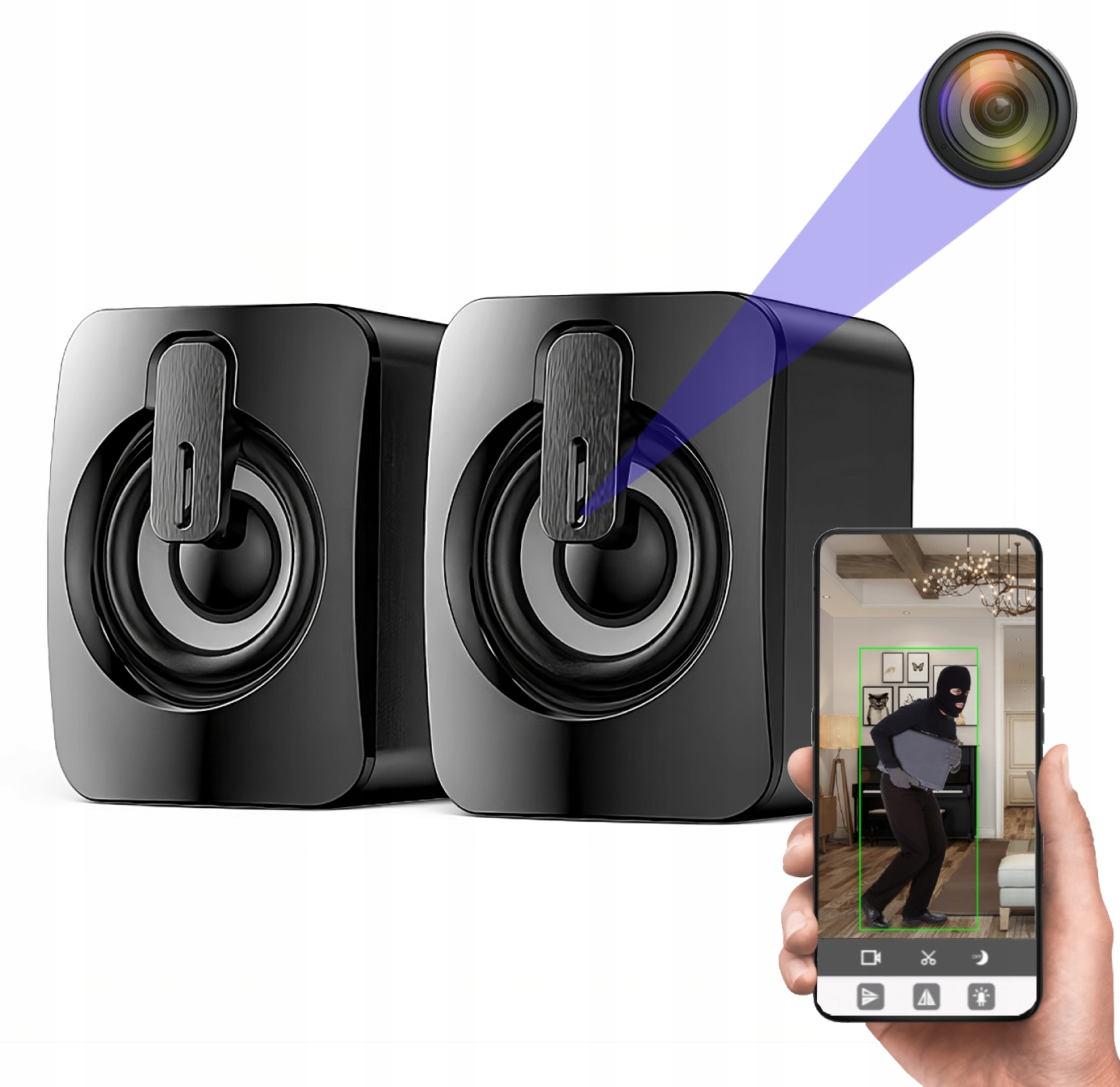 Skrytá Kamera WiFi Špionážní Reproduktory Detekce Živý Náhled MK-YX15