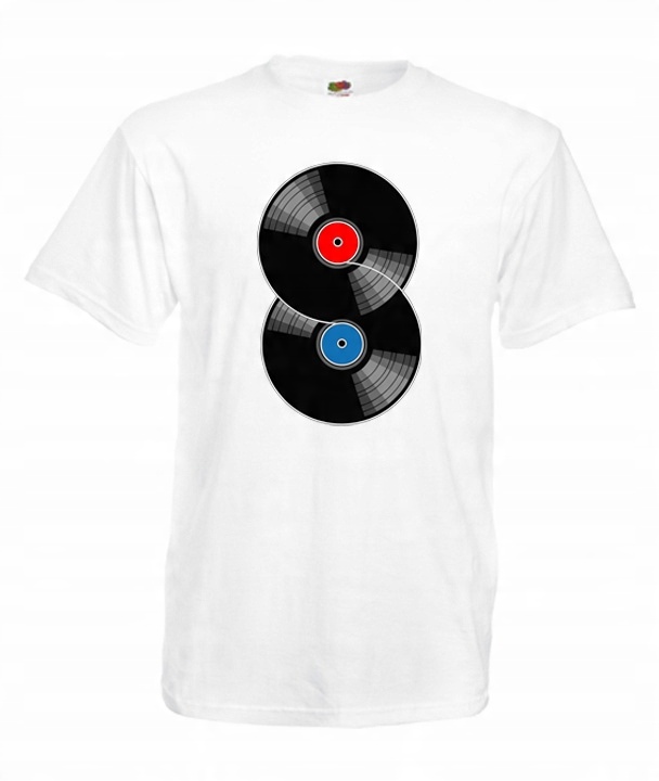 

XL Koszulka Męska Vinyle Winyl Retro Płyty Wzory