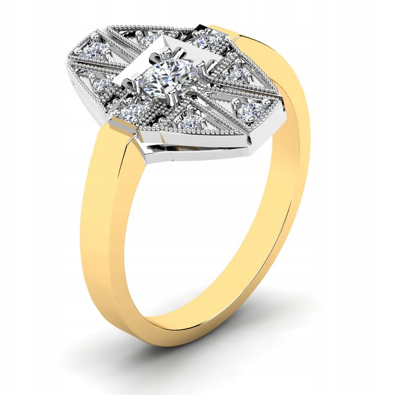 

Pierścionek Złoty Topaz I Brylanty Vintage 0,32CT