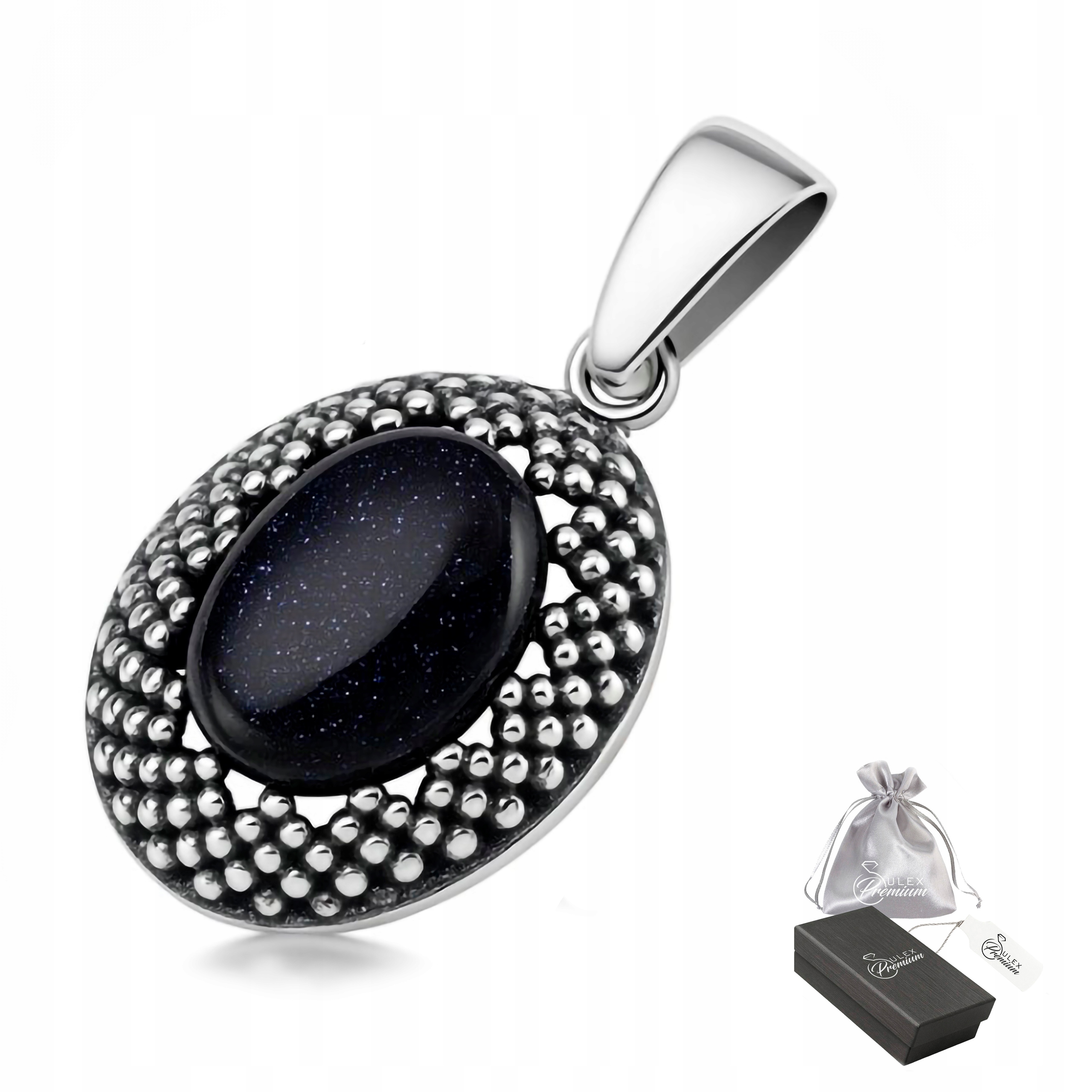 Přívěsek stříbro ryzost 925 Elegantní s Káhirskou nocí oválný ve stylu vintage