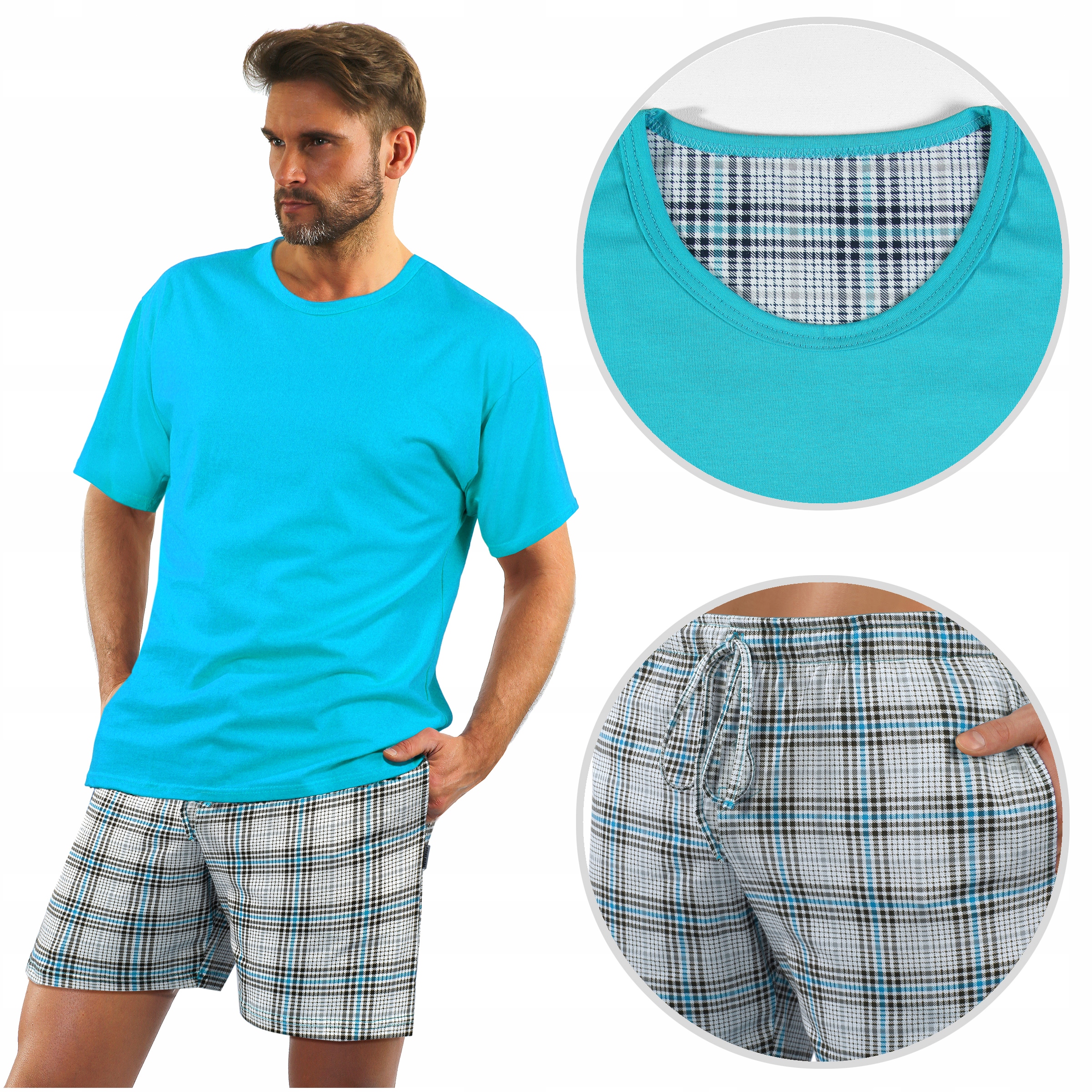 

bawełniana Piżama Męska z krótkim rękawem