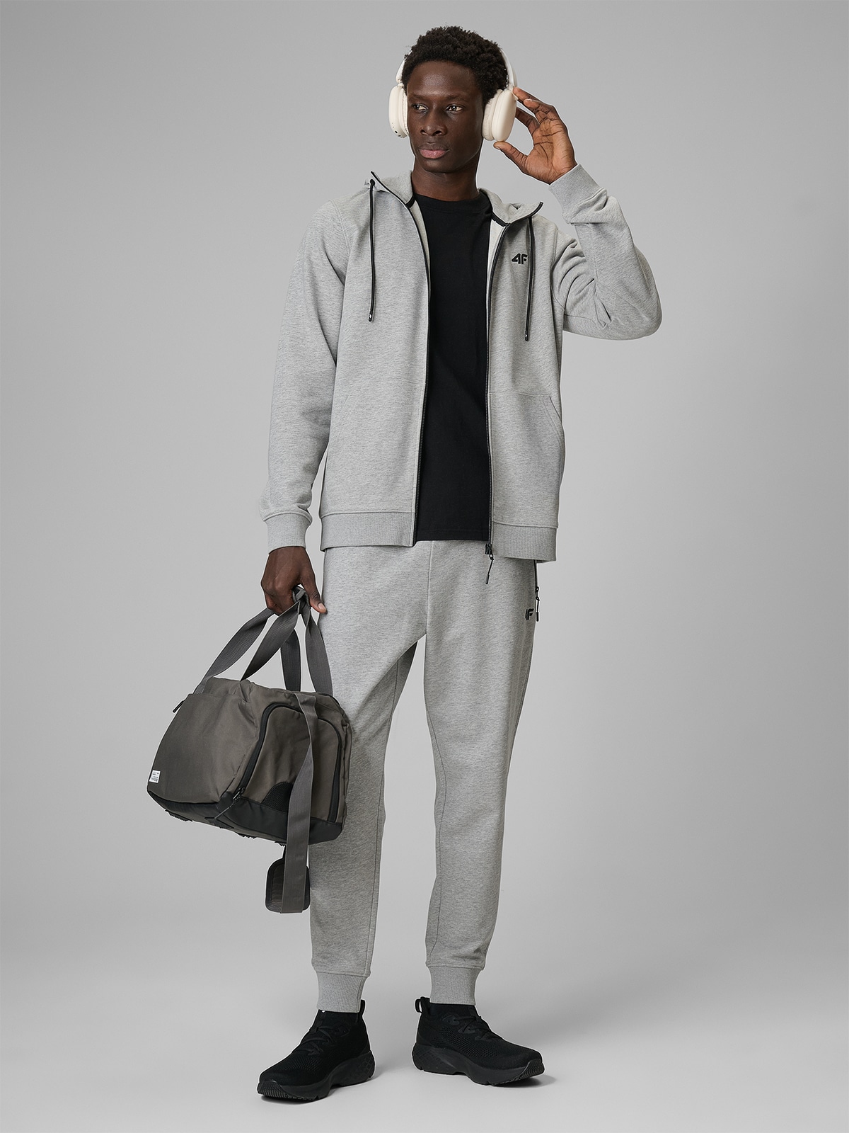 4F Pánské Jogger Tepláky Šedé Pohodlné XXL