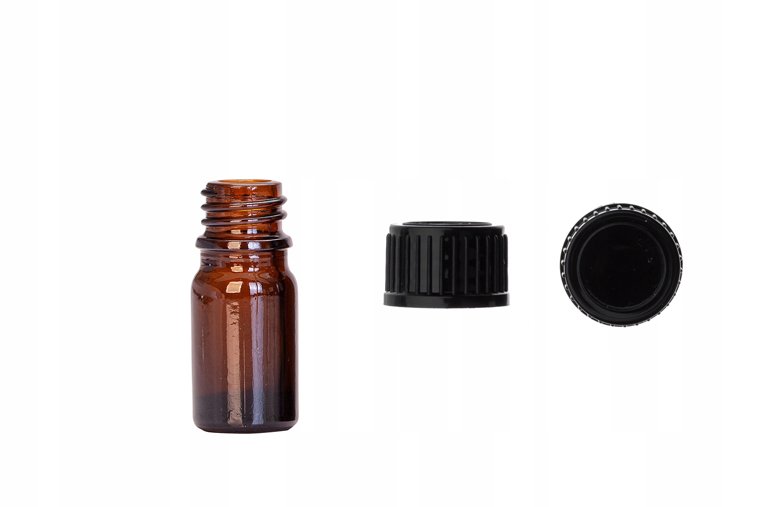 

Butelka szklana brązowa 5 ml nakrętka czarna 5 szt