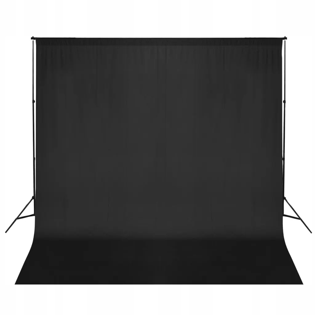 vidaXL System zawieszenia tła z czarnym tłem 600 x 300 cm