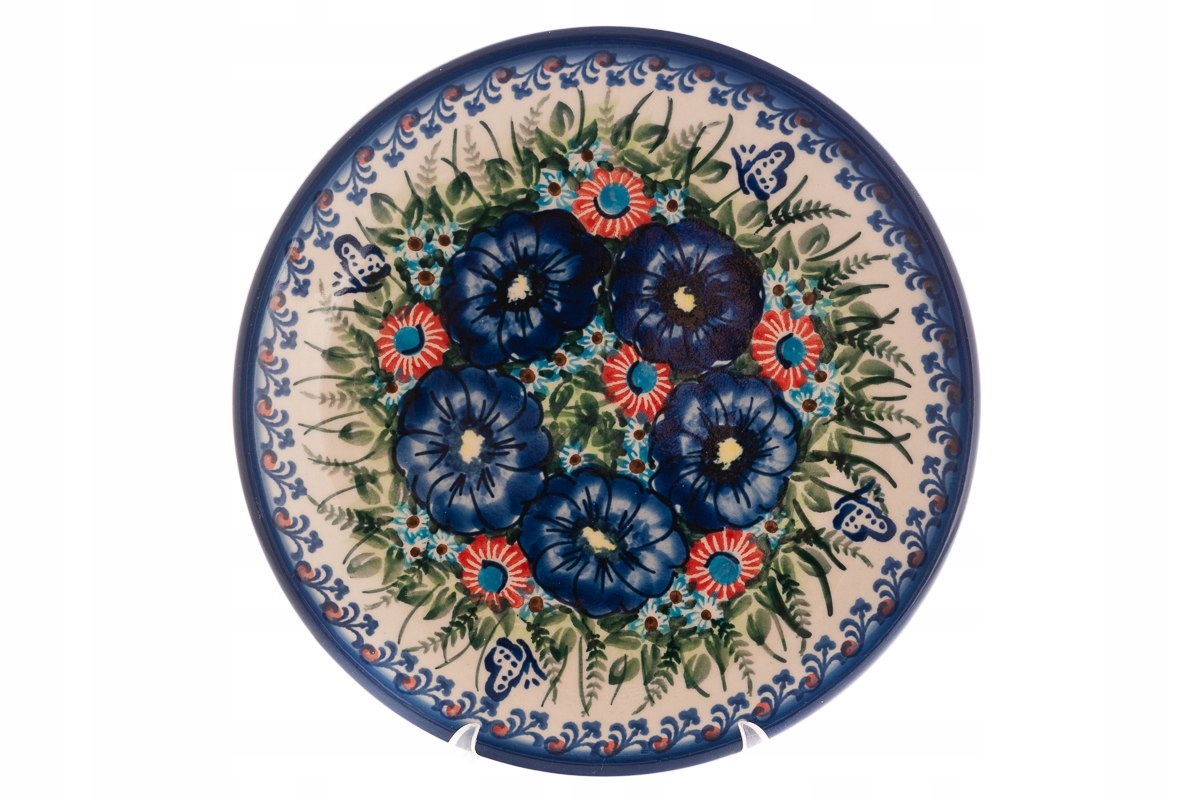 

Talerz Deserowy Bolesławiec Wzór Malowany Kwiaty