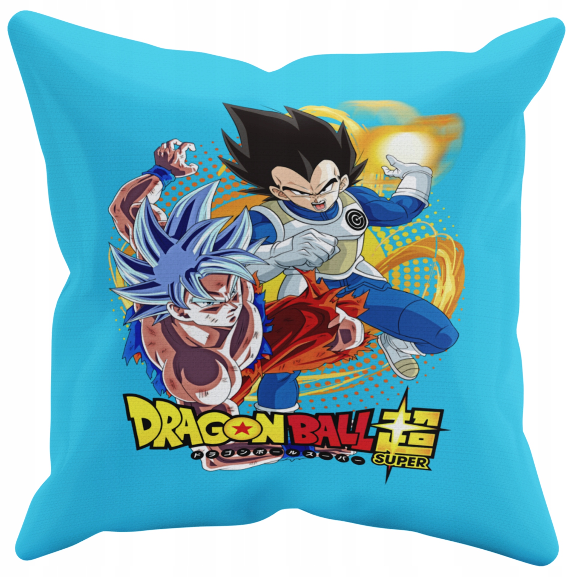 POSZEWKA NA PODUSZKĘ JAŚKA DO PRZEDSZKOLA DRAGONBALL+ IMIĘ GRATIS Kolor dominujący odcienie niebieskiego