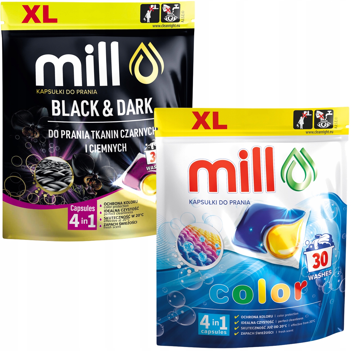 Levně Kapsle Na Praní Barvy XL Color 30 ks Černé Prádlo Black Dark 30 ks