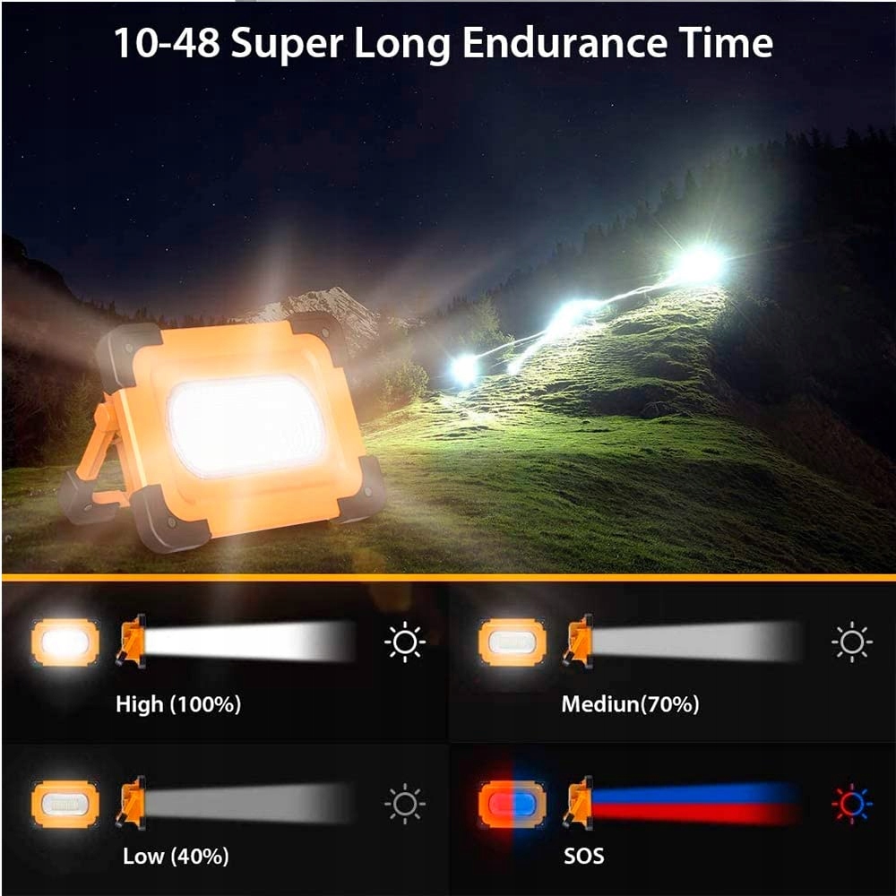 LEDME M LED Solarny PowerBank Lampa LED 2700 Lumen USB Solar Camping Garaż — miniatura 7
