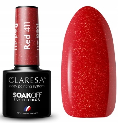 CLARESA LAKIER HYBRYDOWY UV/LED RED 411