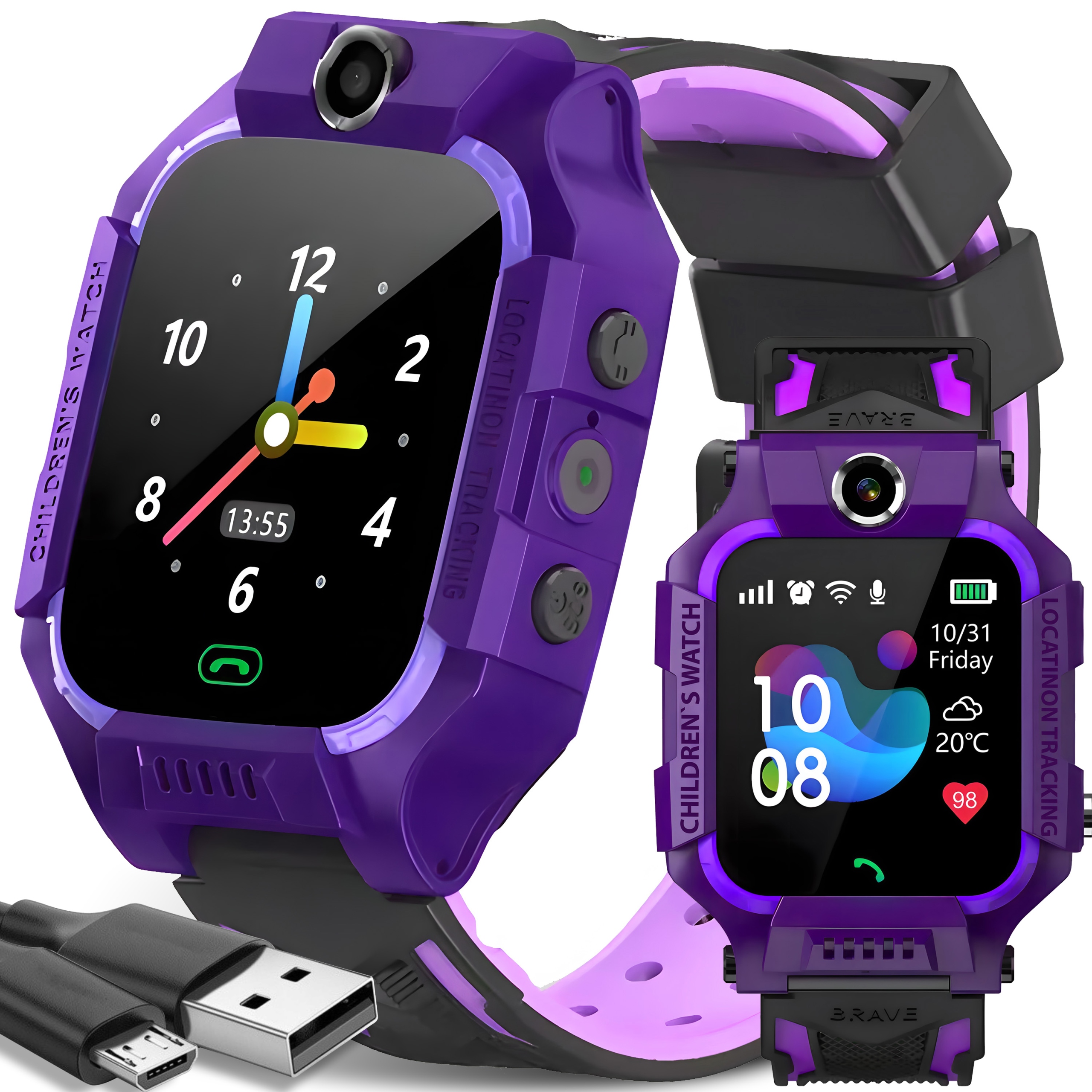 SMARTWATCH DLA DZIECI ZEGAREK GPS LOKALIZATOR SOS KARTA SIM LATARKA KAMERA