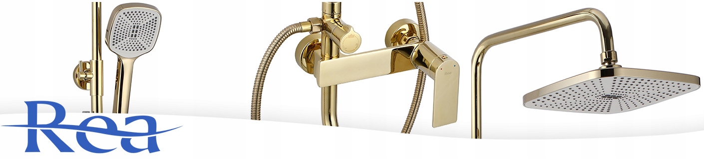 ZESTAW PRYSZNICOWY NATRYSKOWY Z WYLEWKĄ ZŁOTY REA STORM GOLD NATYNKOWY Typ natynkowy