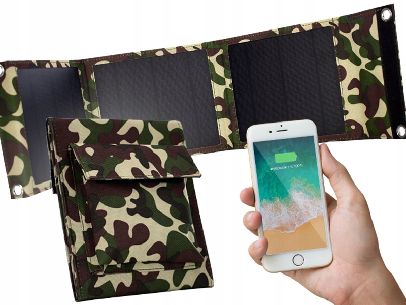 Solární Nabíječka Pro Telefon Solární Panel 10W 2xUSB Trojitý Skládací