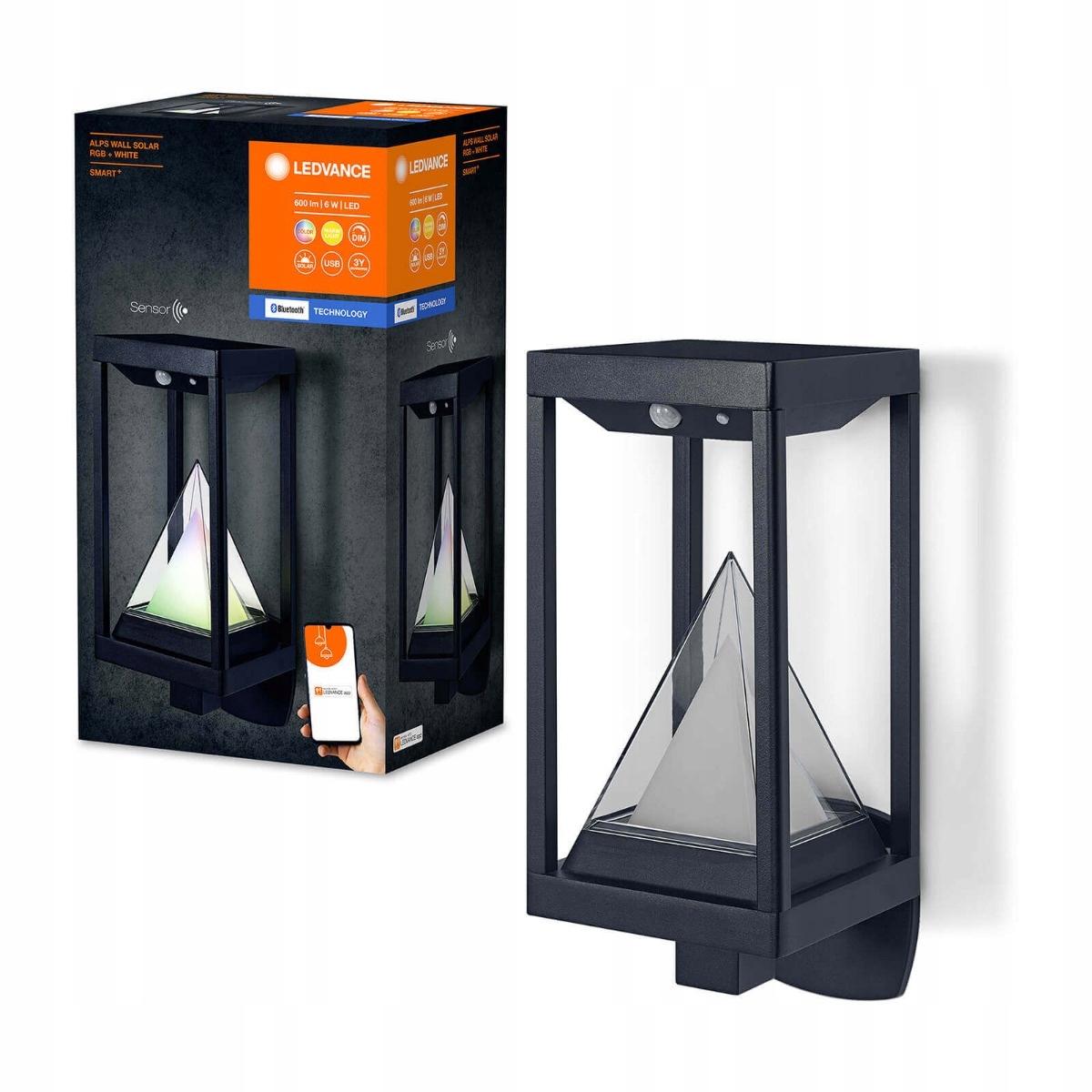 Ledvance Led vonkajšie nástenné svietidlo 6 W, Smart+ Solar Alps Wall Multicolor Rgb