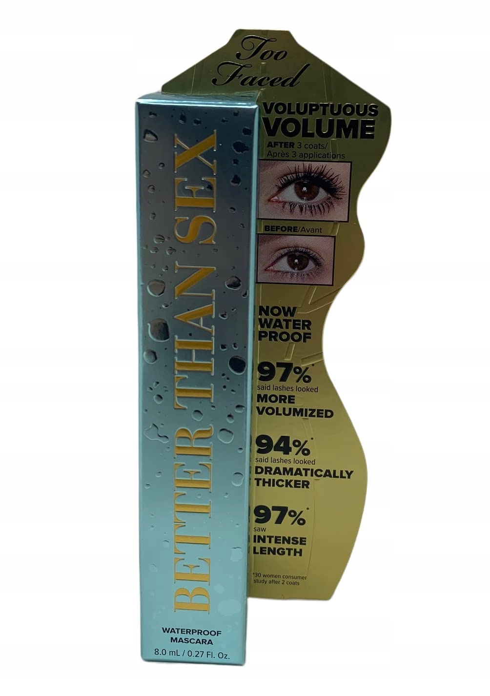 Too Faced Better Than Sex Mascara řasenka na řasy voděodolný, černý 8 ml