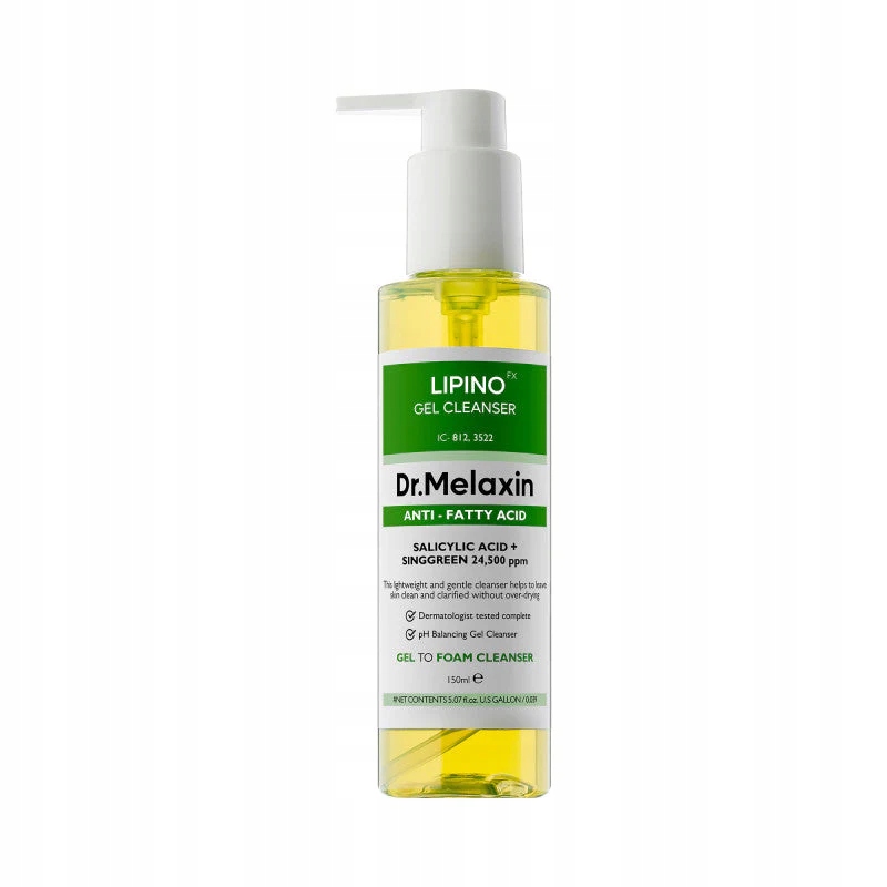 Dr.melaxin Lipino Line Čisticí Gel na obličej pro mastnou pleť 150 Ml