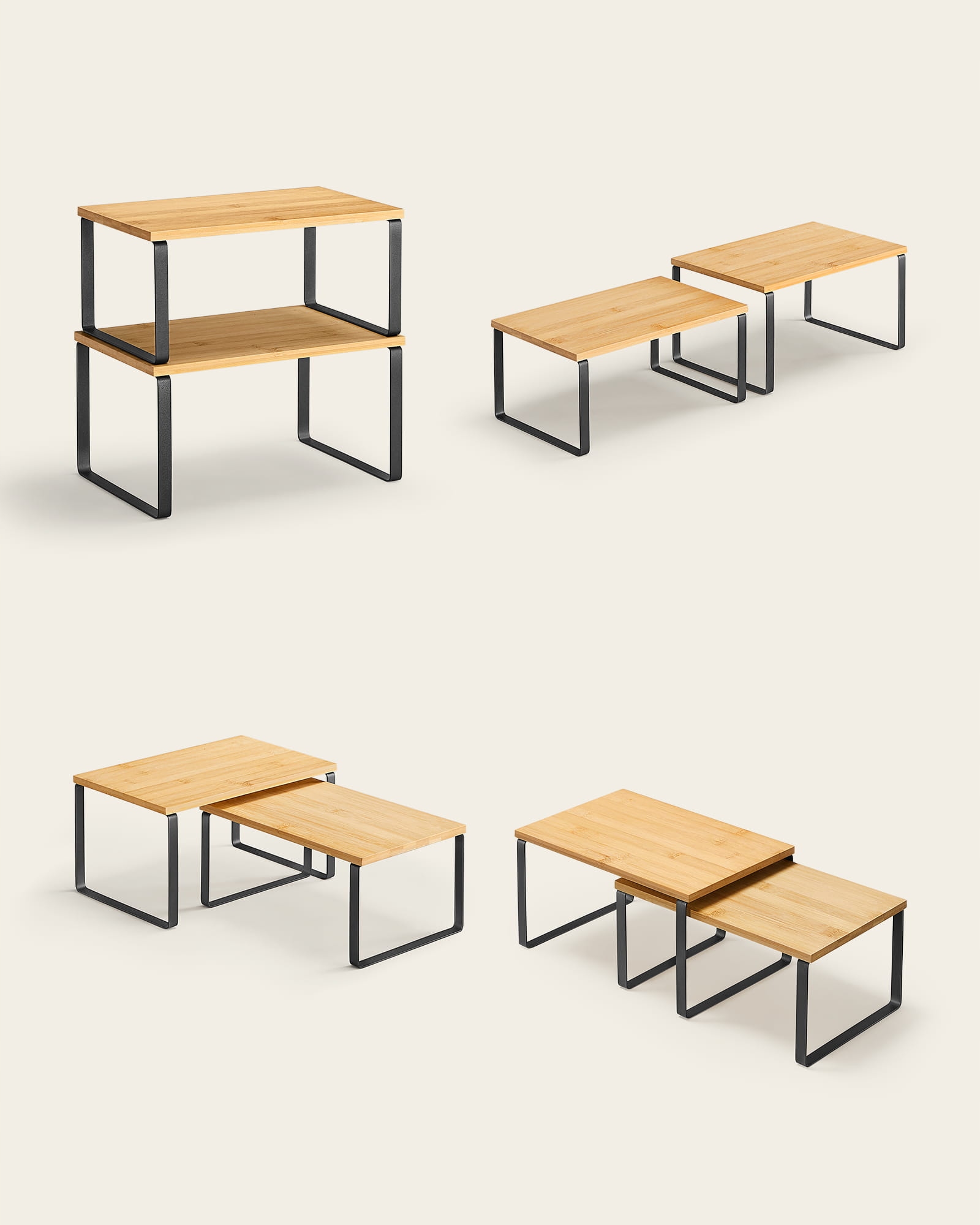 Półki kuchenne zestaw 2 sztuk ORGANIZER bambusowy na przyprawy Kod producenta KCS02NB