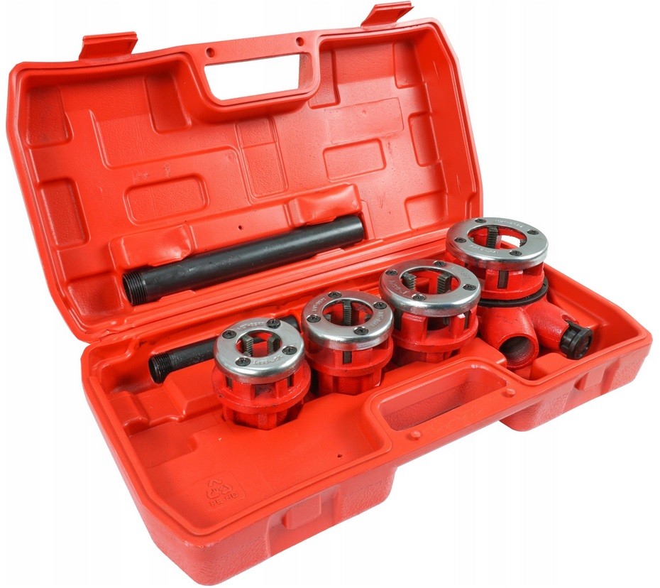 GWINTOWNICA NARZYNKA DO RUR HYDRAULICZNA 4 NASADKI Marka SilverTools