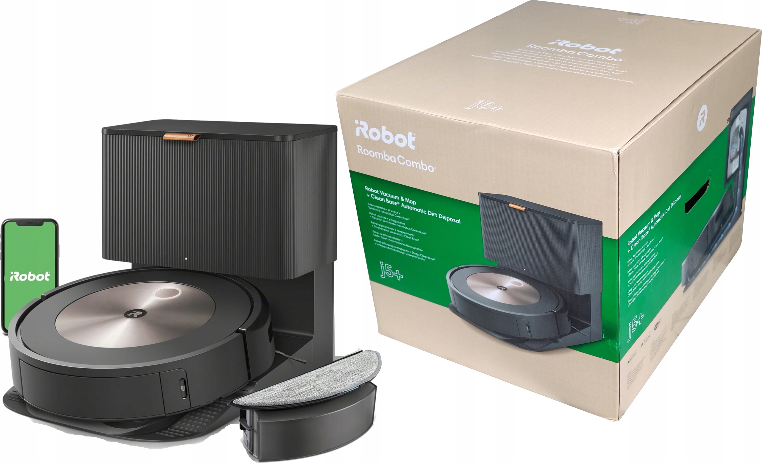 Robot Sprzątajacy iROBOT Roomba Combo J5+ J5576 Wi-Fi Black Czarny