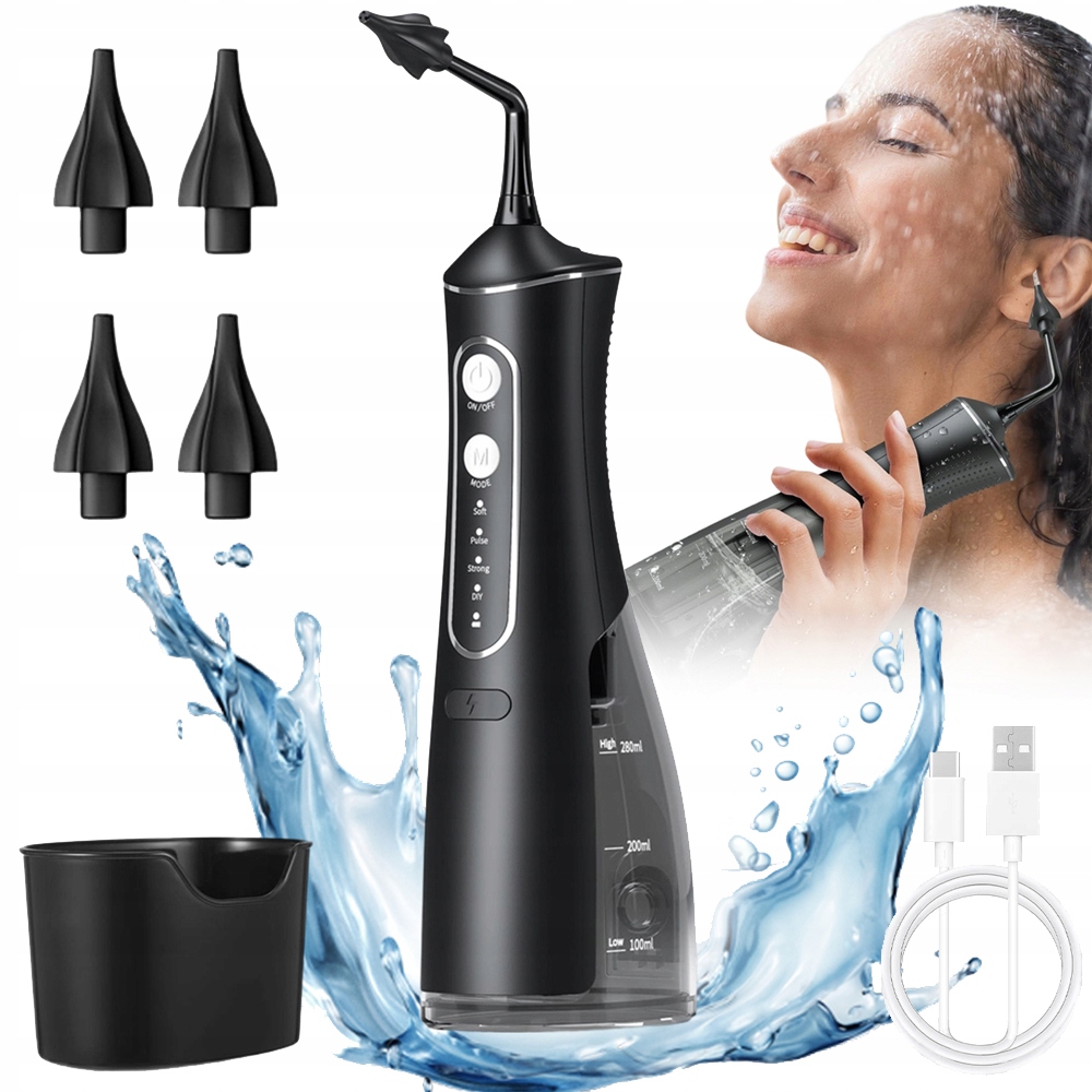Elektryczny Czyścik Do Uszu Zbiornik 300ML 4 Tryby Ciśnienia Wodoodporny