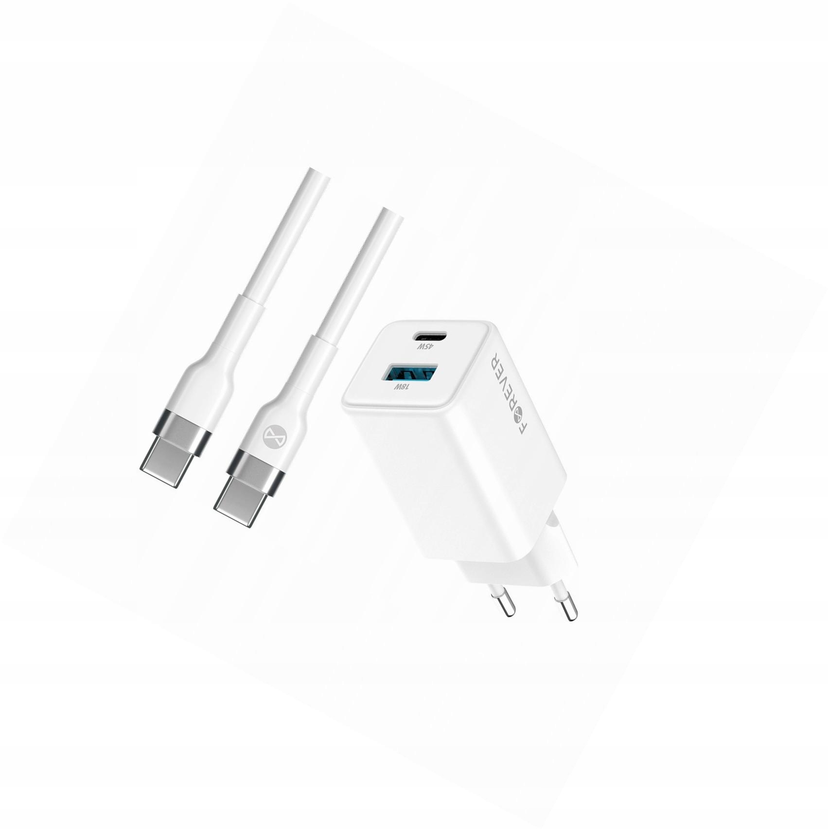 Szybka ładowarka GaN 45W 2 wejścia Usb i Usb-c z kablem do Realme 11 pro 5G