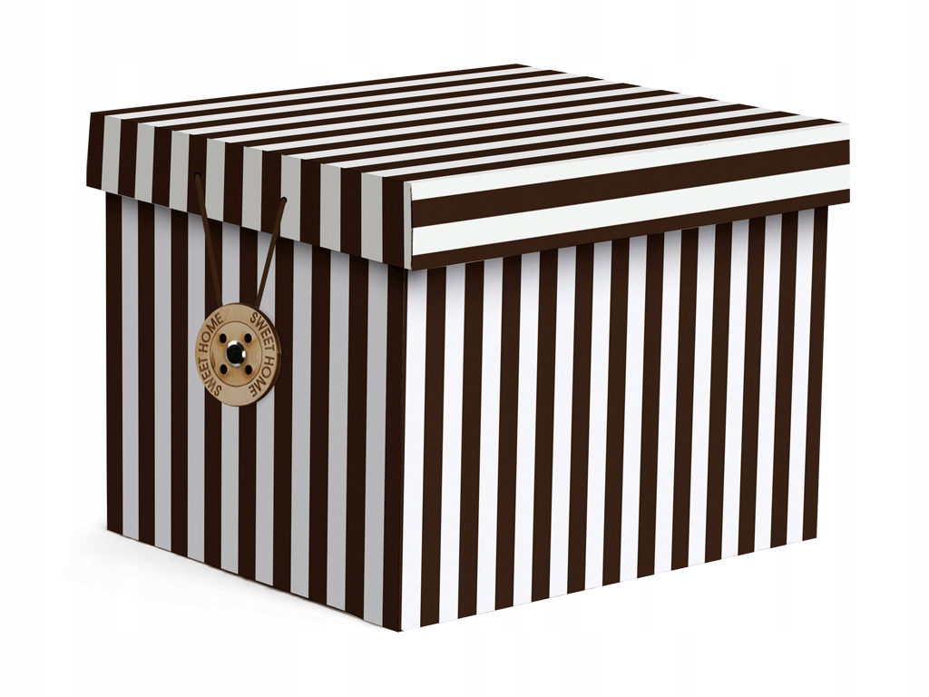 

Pudełko Dekoracyjno Użytkowe Z Guzikiem Paski S