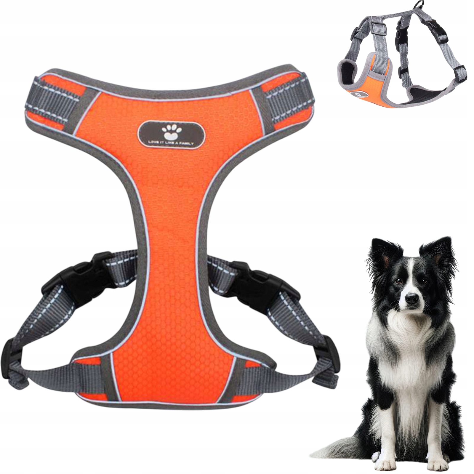 Levně Komfortní Postroj Pro Psa S Nastavitelnou Síťovanou Podšívkou, Reflexní Prvky, Velikost M