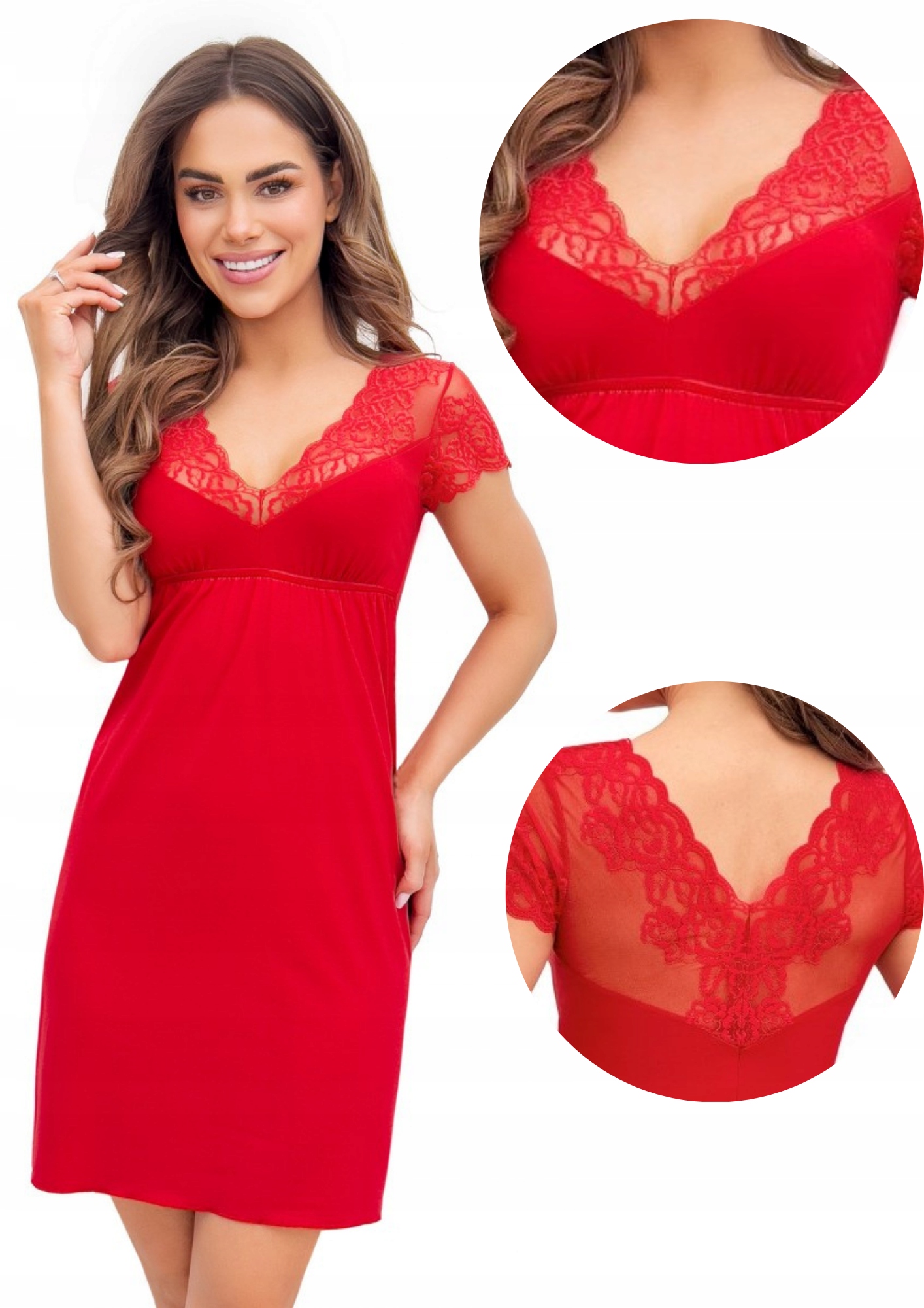 Donna Ivana košile noční viskóza červená M/38