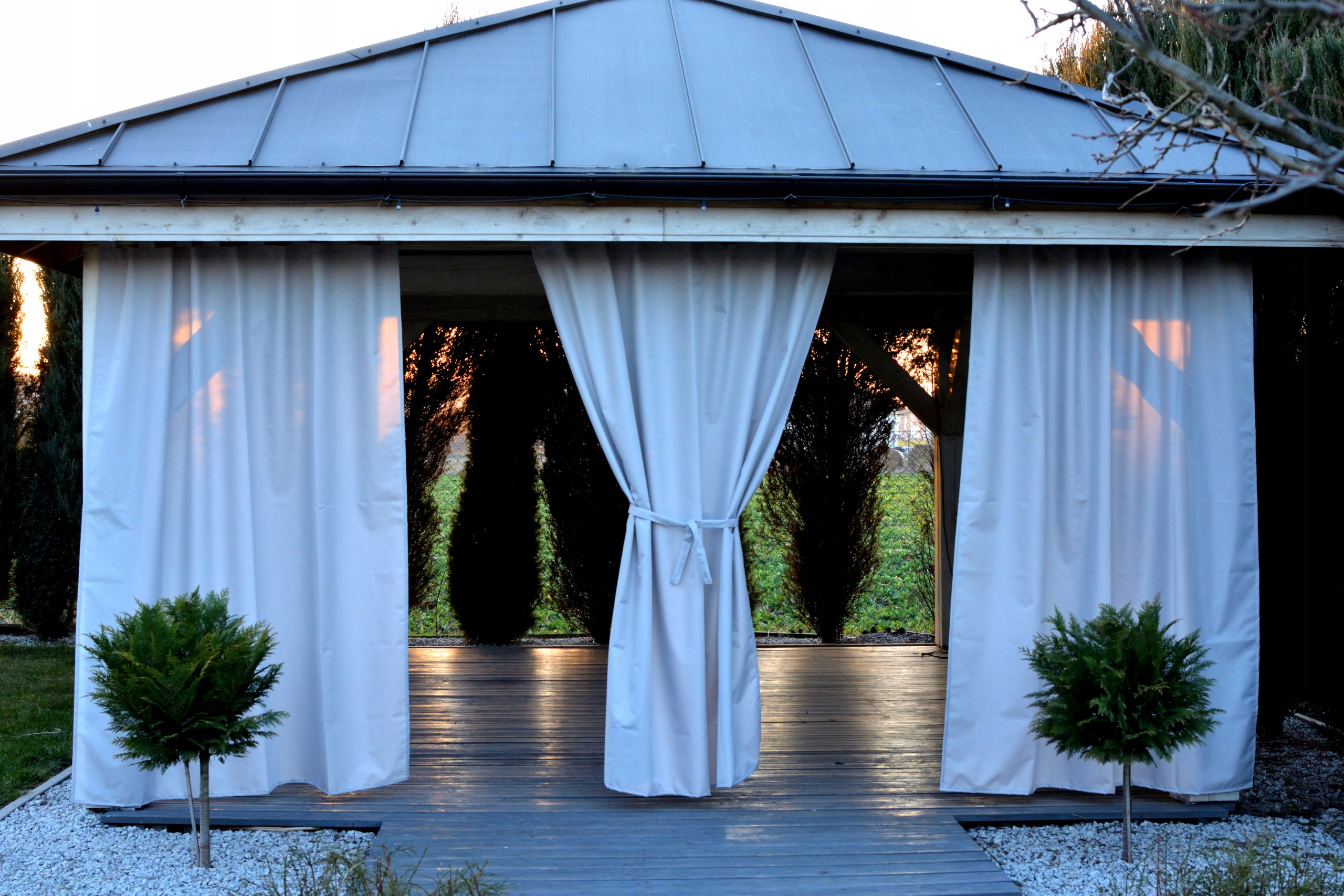 ZASŁONA OGRODOWA TARASOWA TARAS 155x240 grafitowa Długość 2.4 m