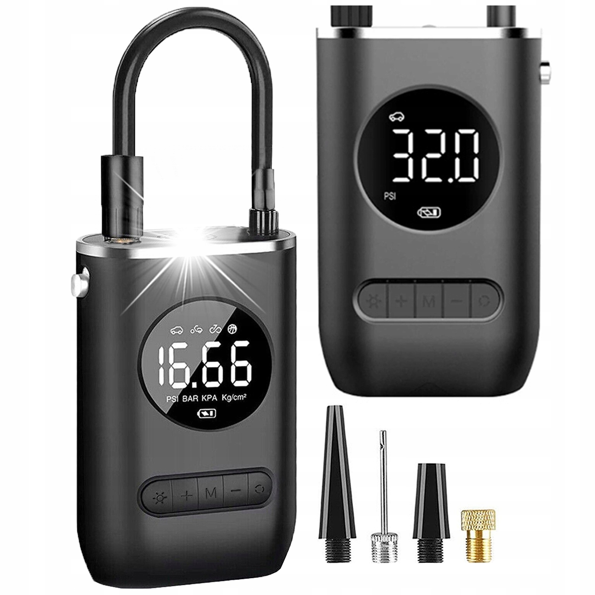 Elektrická pumpa Cyklistický Automobilový kompresor 4000 mAh LCD Bezdrátový