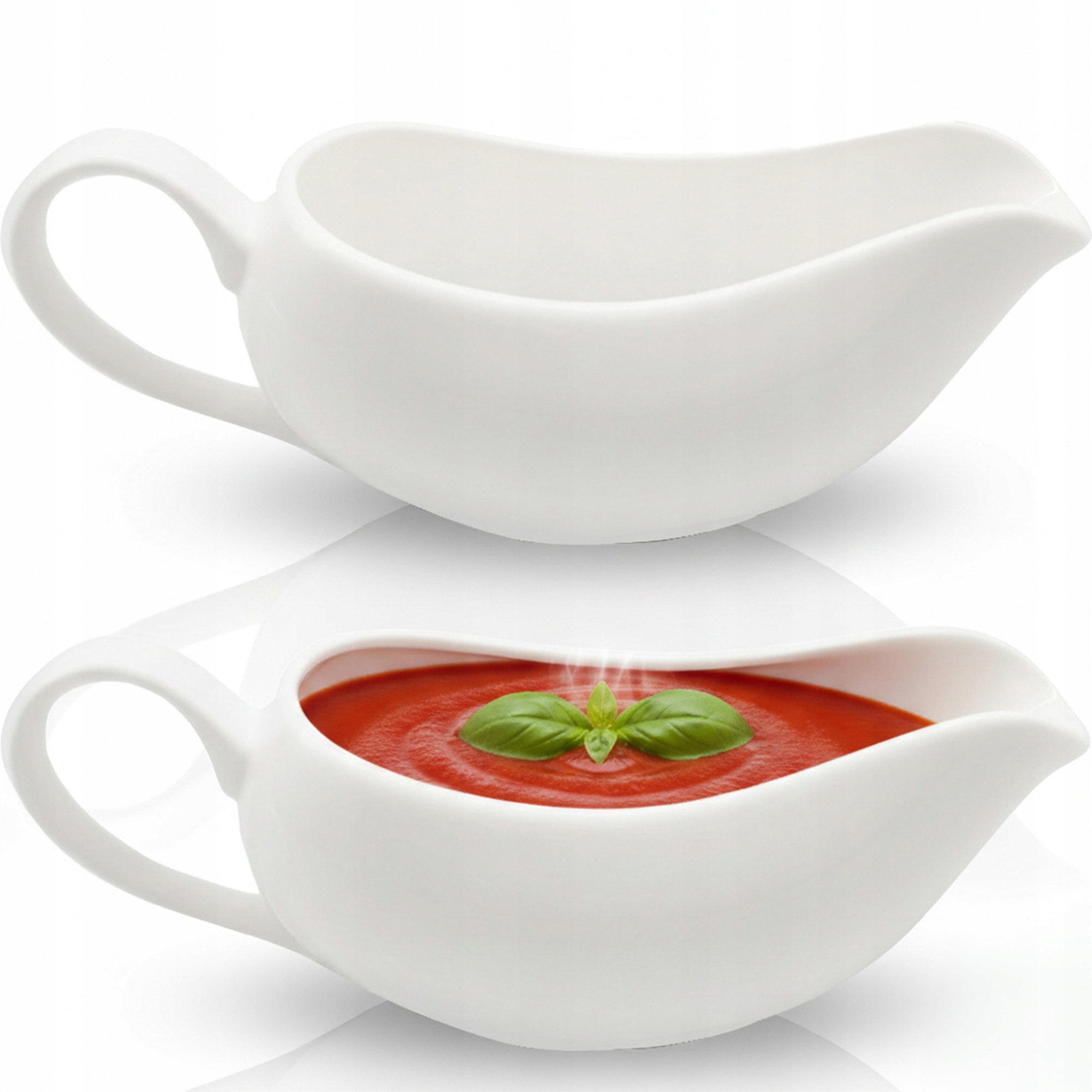 SOSJERKA 480ML BIAŁA PORCELANOWA MISECZKA DO PODAWANIA SOSÓW DRESSINGÓW