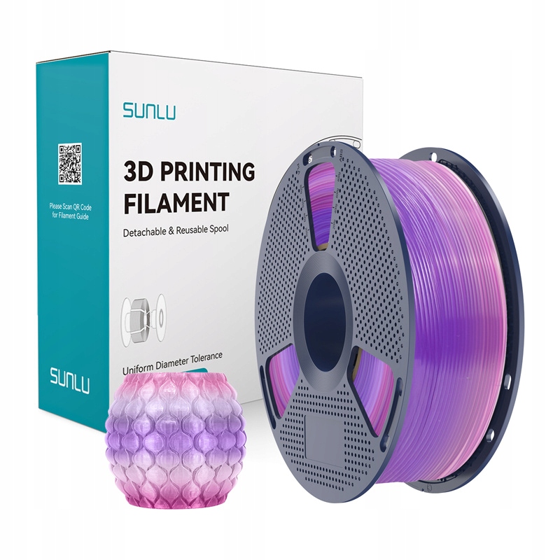 Filament Sunlu Pla 1,75 mm 1 kg Rainbow 03 průhledný