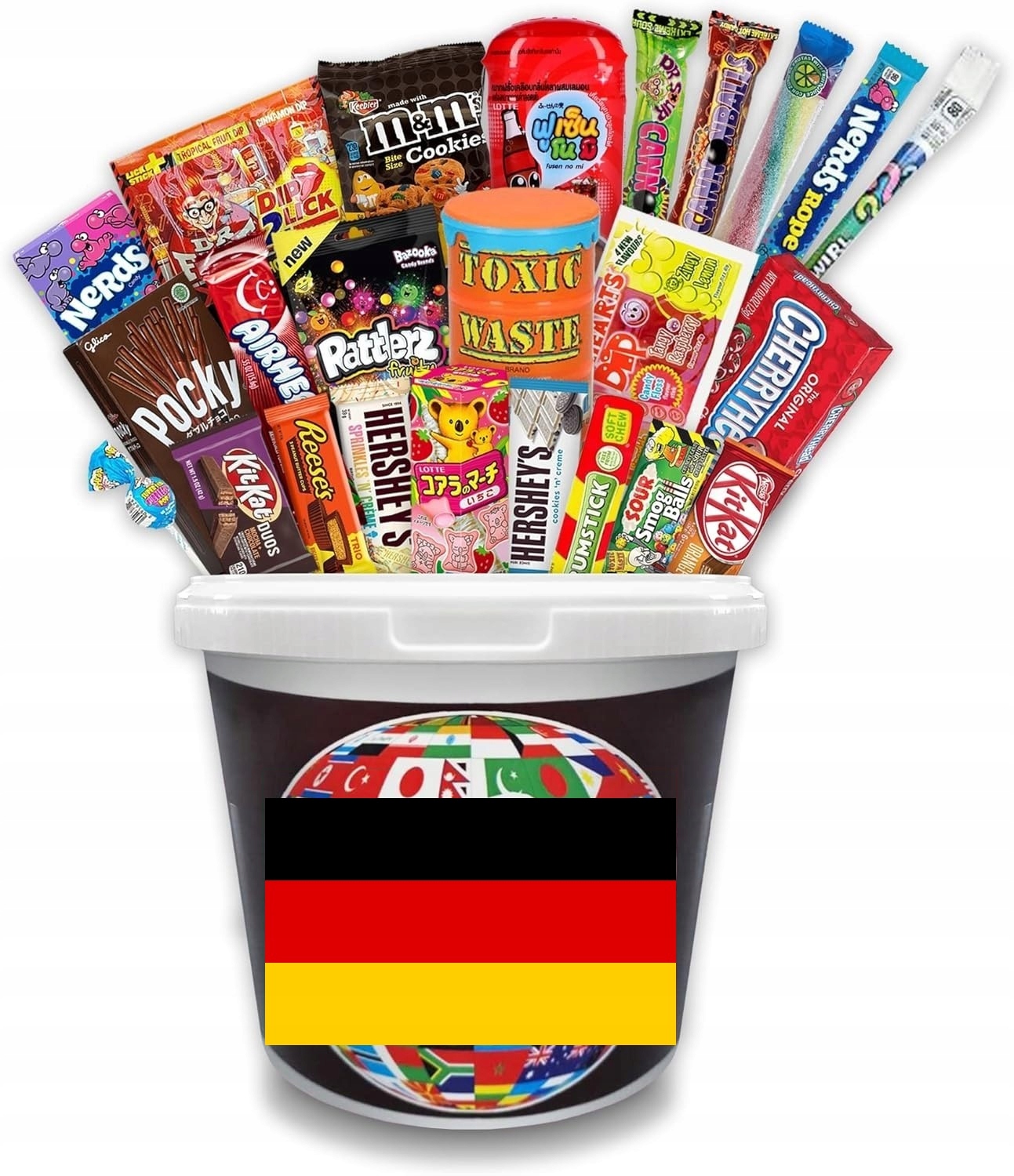 Sada sladkostí z Německa sušenky želé bonbony , nápoje, tyčinky, brambůrky chipsy 10 ks.