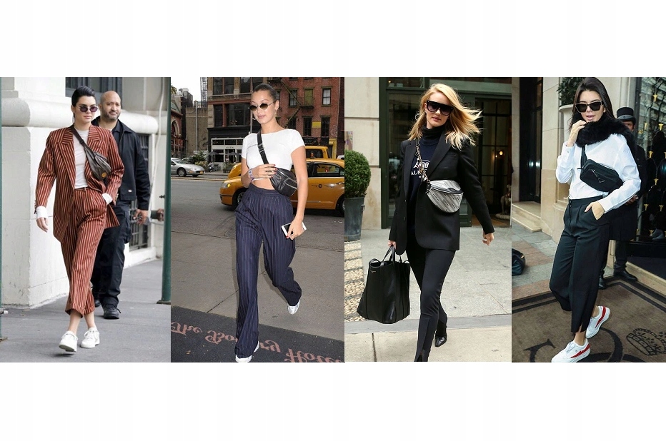 LISTONOSZKA TOREBKA DAMSKA POJEMNA NERKA SASZETKA CROSSBODY NA PASKU Styl miejski